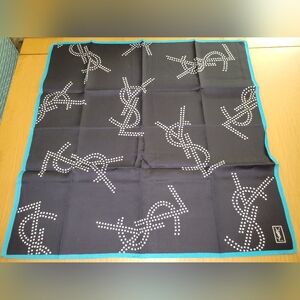 YSL Vintage Scarf in Teal and Black
